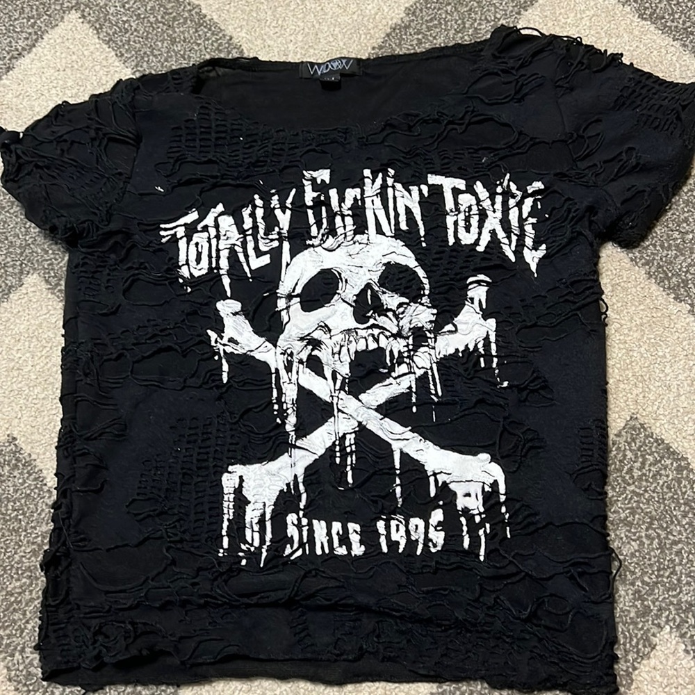 Distressed baby tee